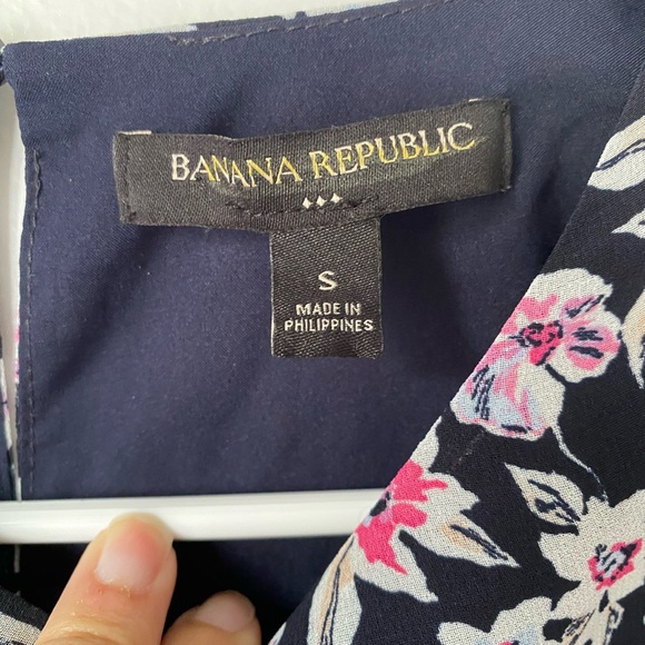 Banana Republic Floral Long Sleeve Dress Small Cottagecore Spring - Picture 3 of 5